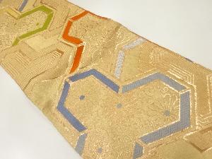 アンティーク　毘沙門亀甲に菊桐模様織出し袋帯（材料）